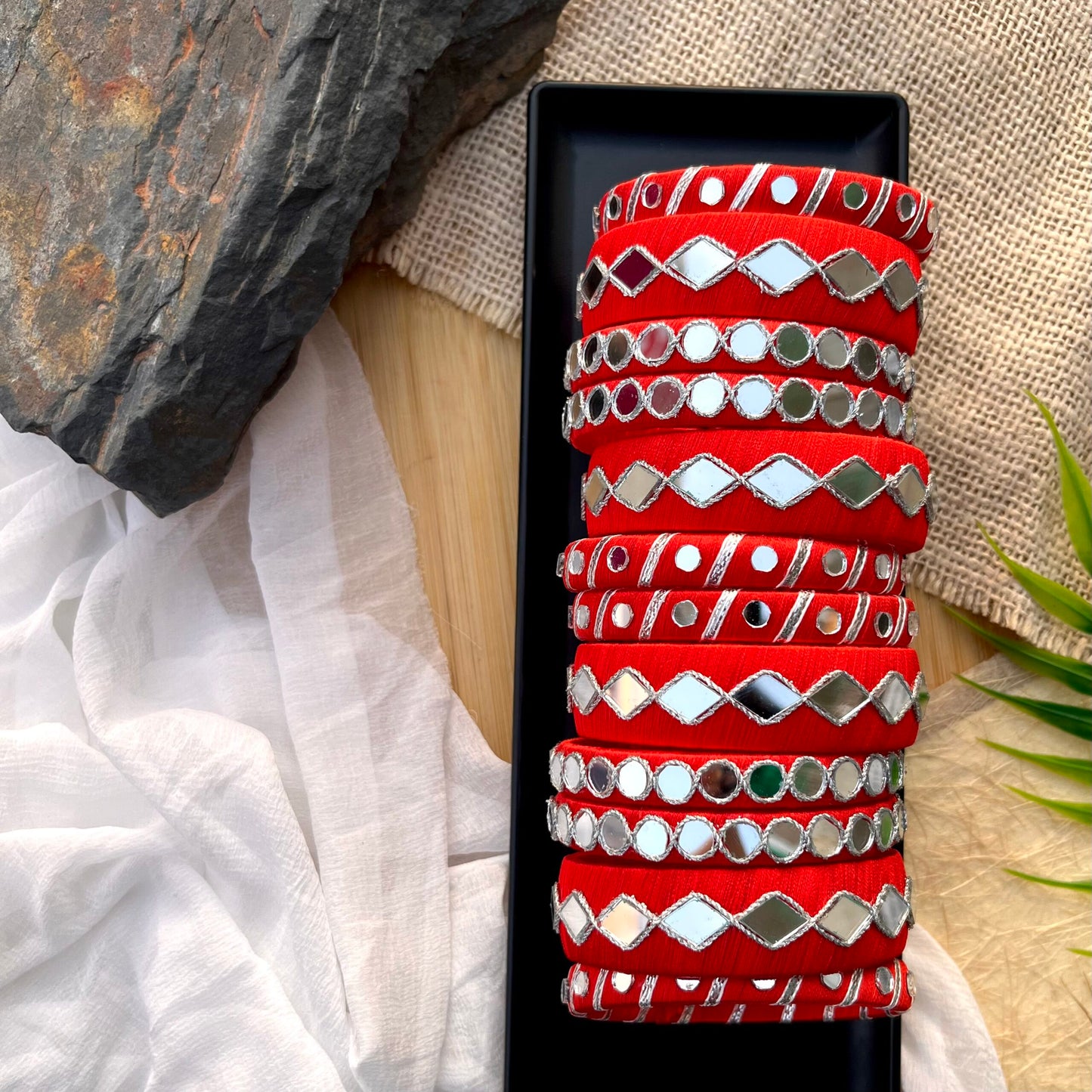 Jhalak Bangles Set- Red image 0