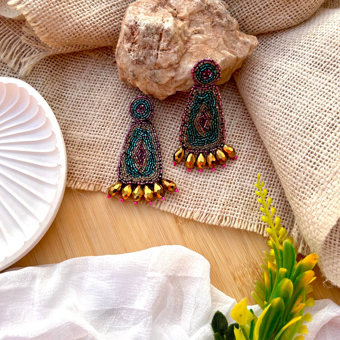 Ethnic Crystal Earrings image 1