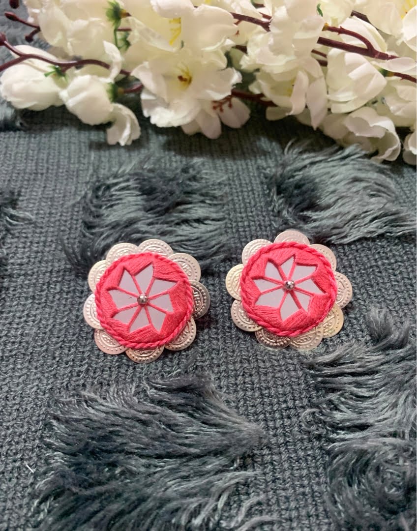 Floral Mirror Studs & Ring image 2