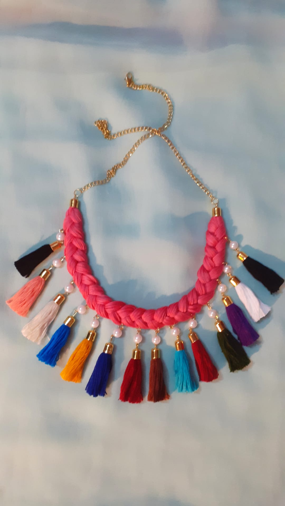 Coral Tassel Choker image 0