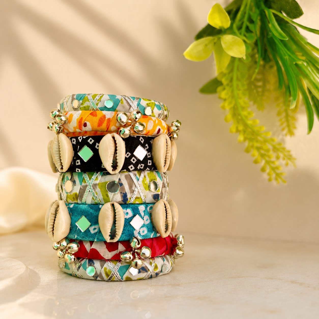 Printed Shell Bangle Set