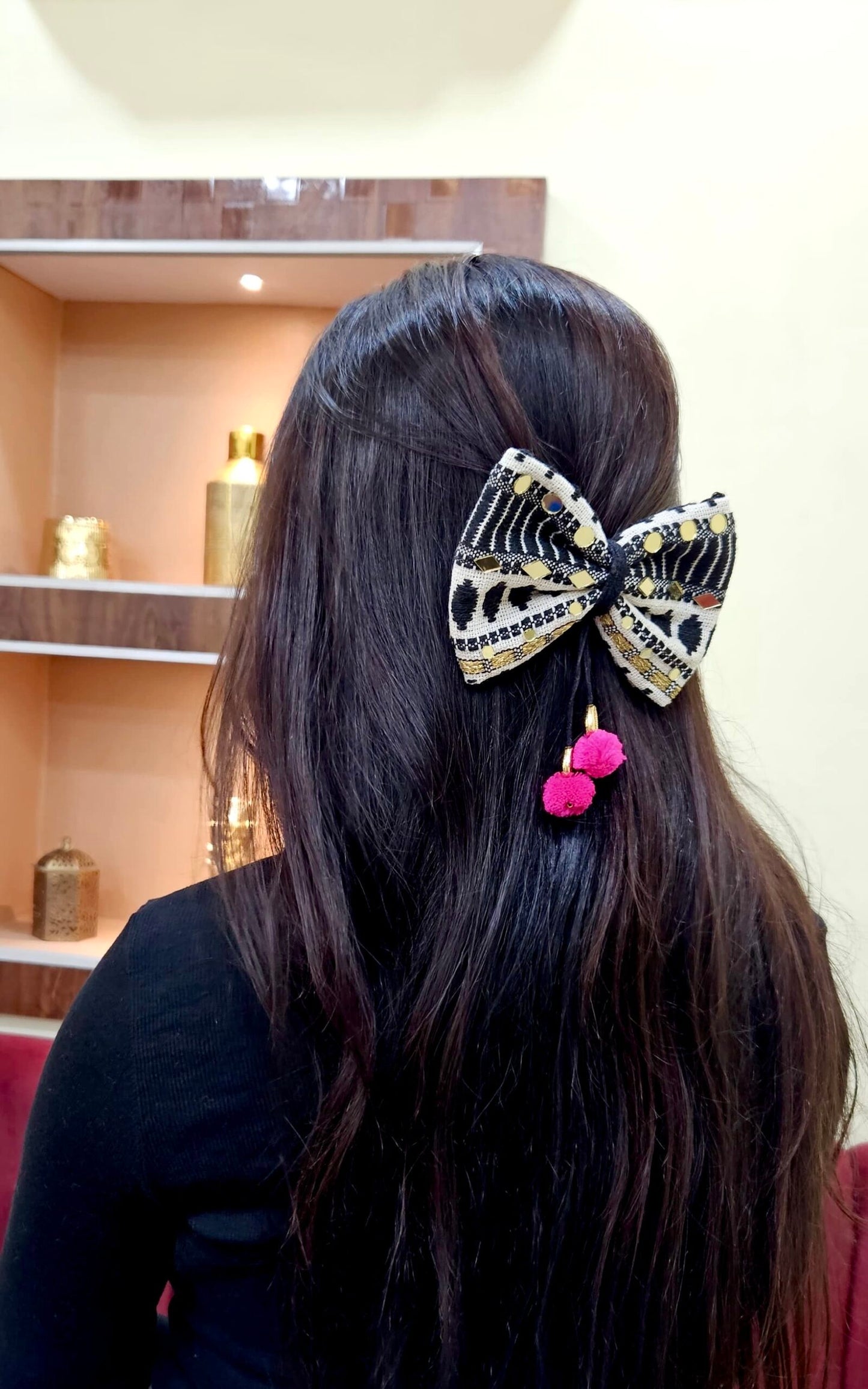 Dandiya Dazzle Bows- Black image 3