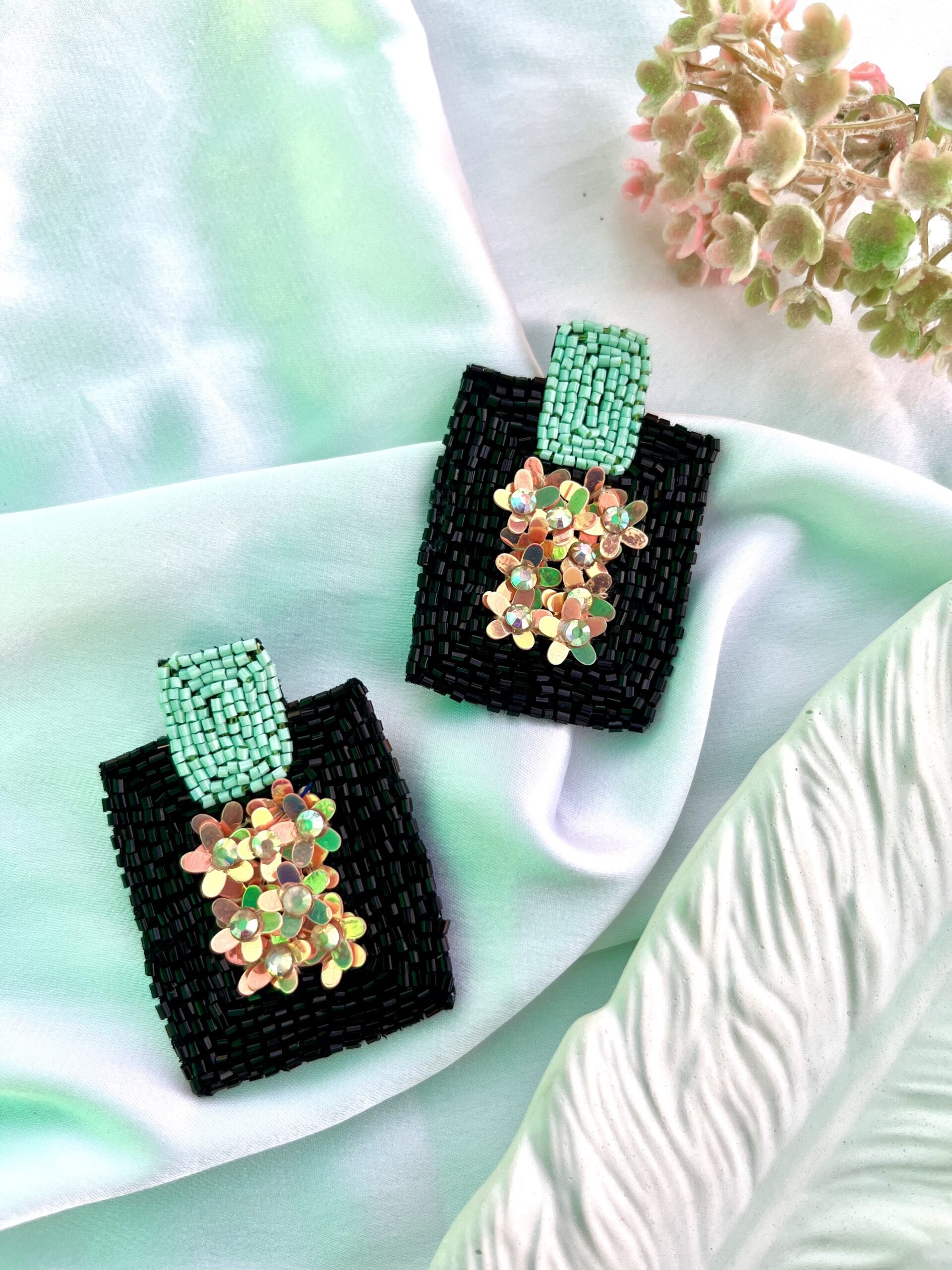 Black Sequin Earrings image 0