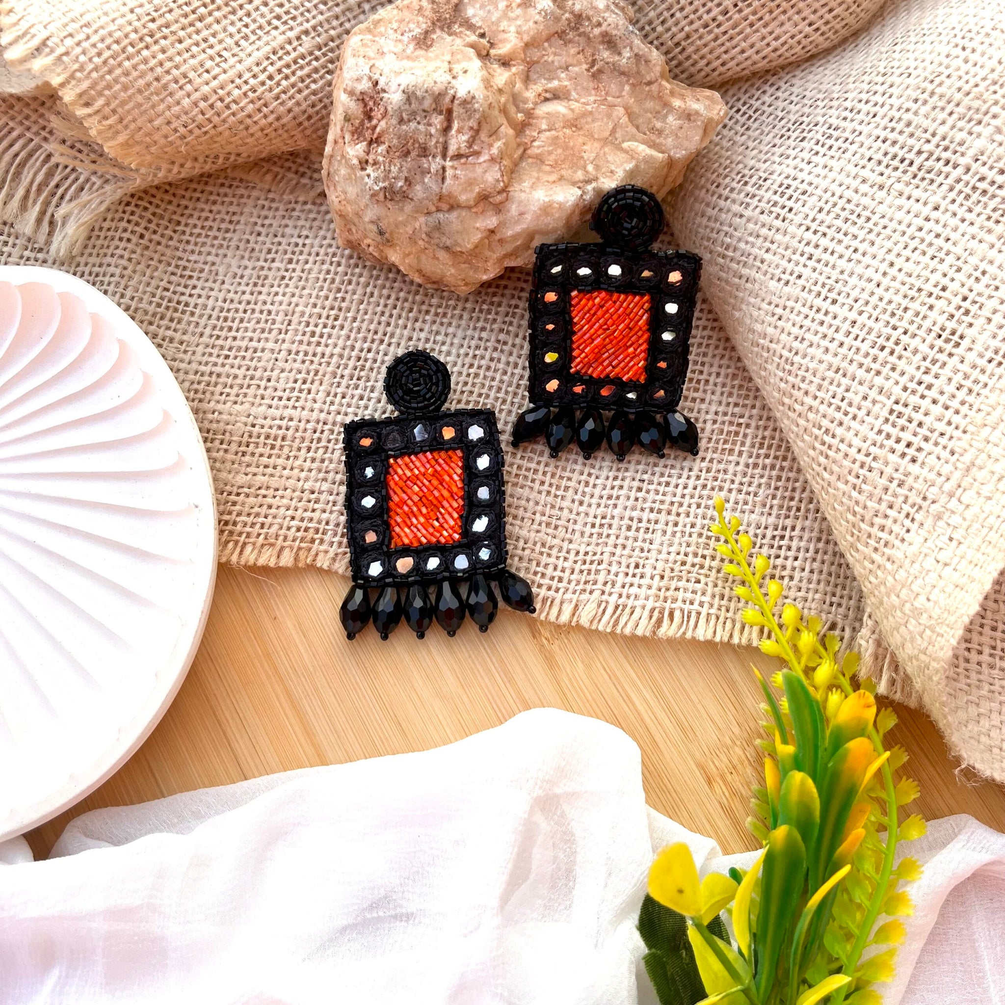 Rectangle Mirror Earrings image 0