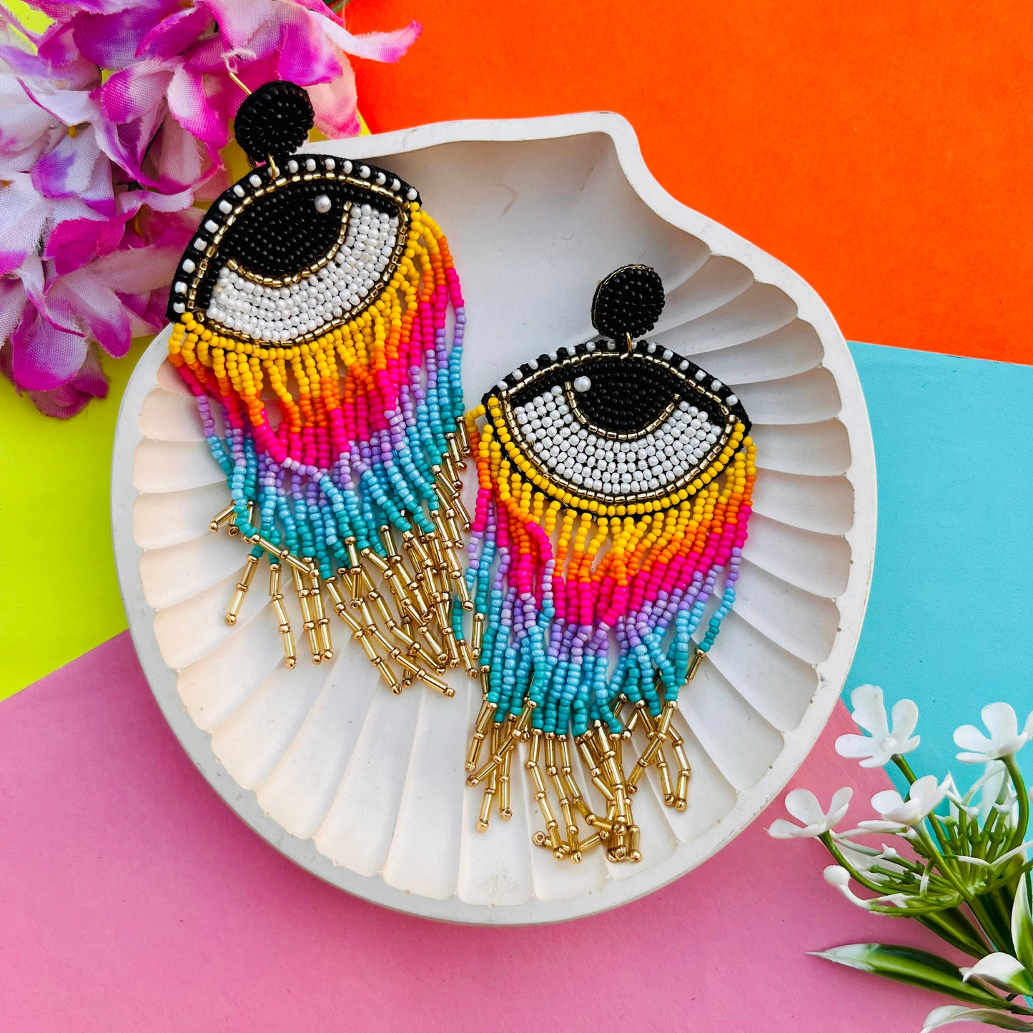 Colorburst Evil Eye Earrings