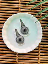 German Silver Stone Earrings | Fashion Diaries