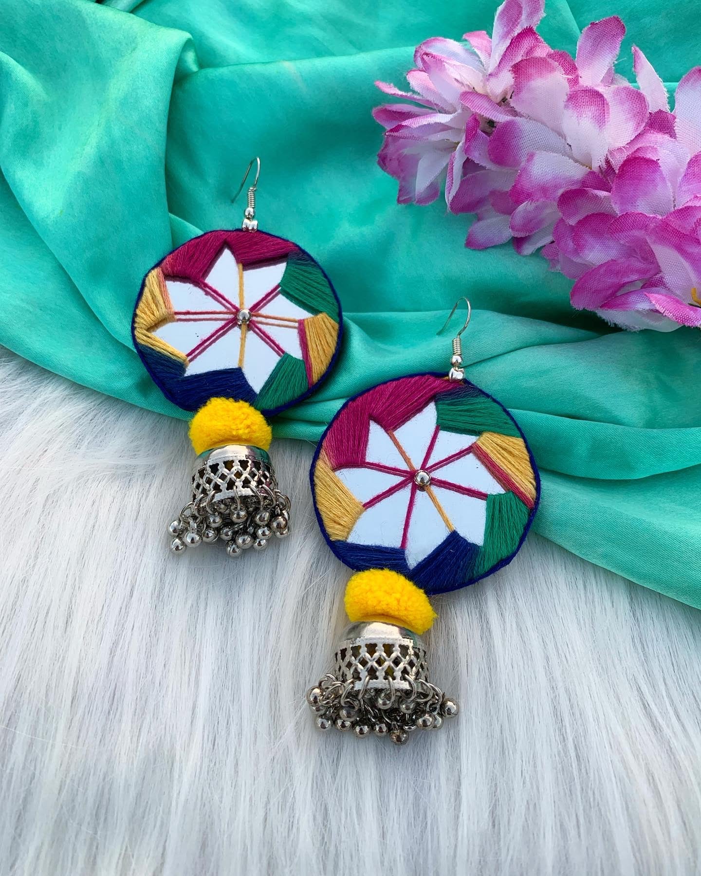 Rainbow Mirror Earrings- Medium image 0