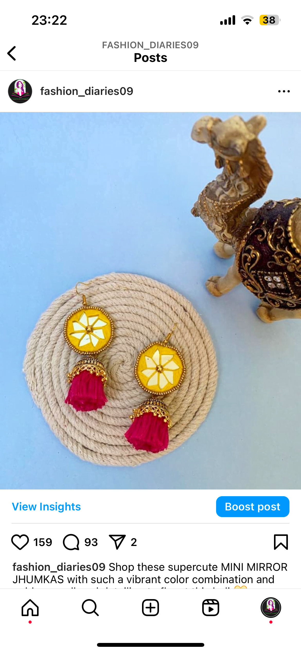 Mini Mirror Tassel Jhumkas image 0