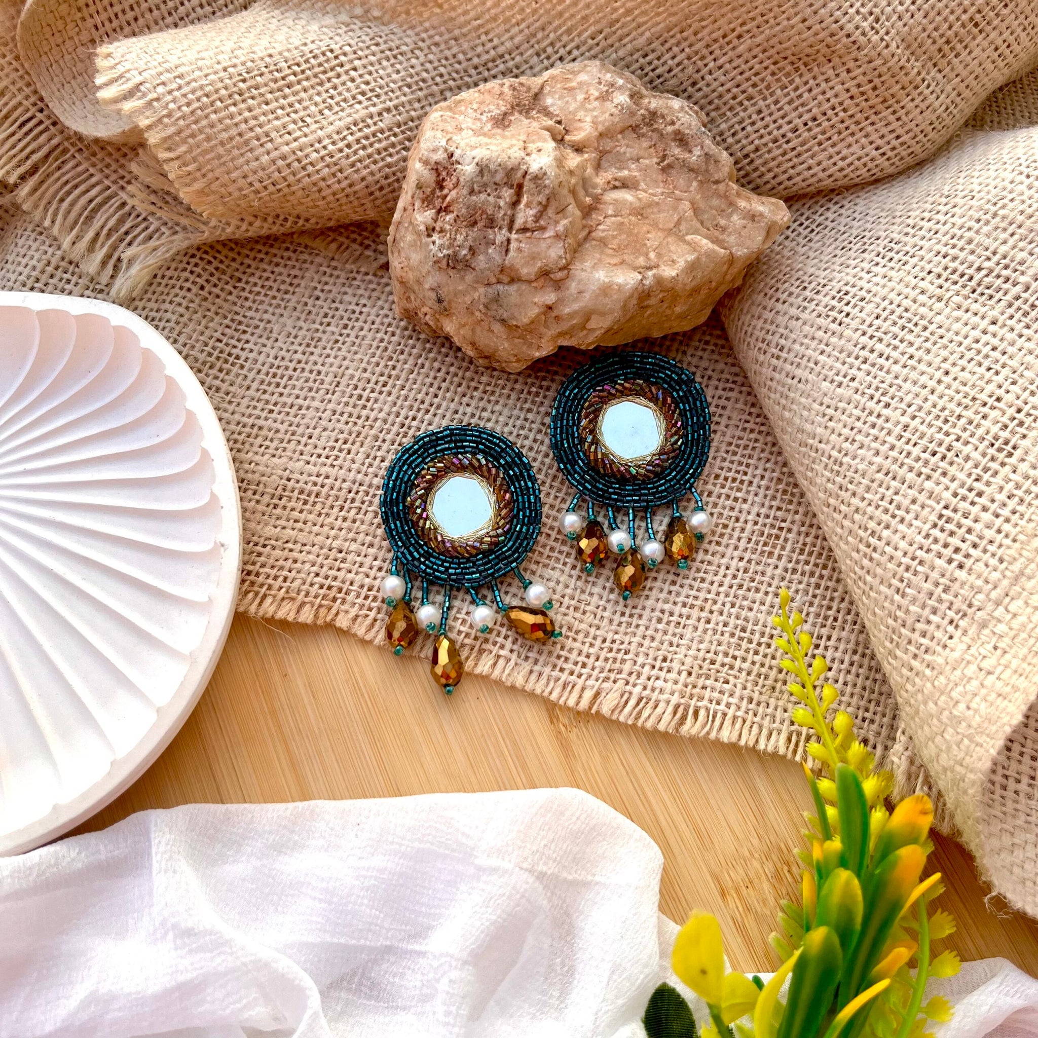 Ethnic Mirror Earrings image 1