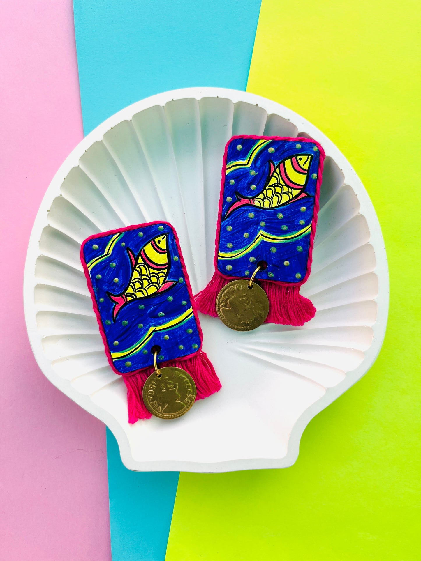 Handpainted Fish Studs | Fashion Diaries