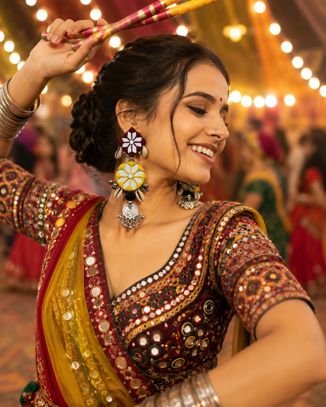 Shringarika Mirror Earrings For Navratri