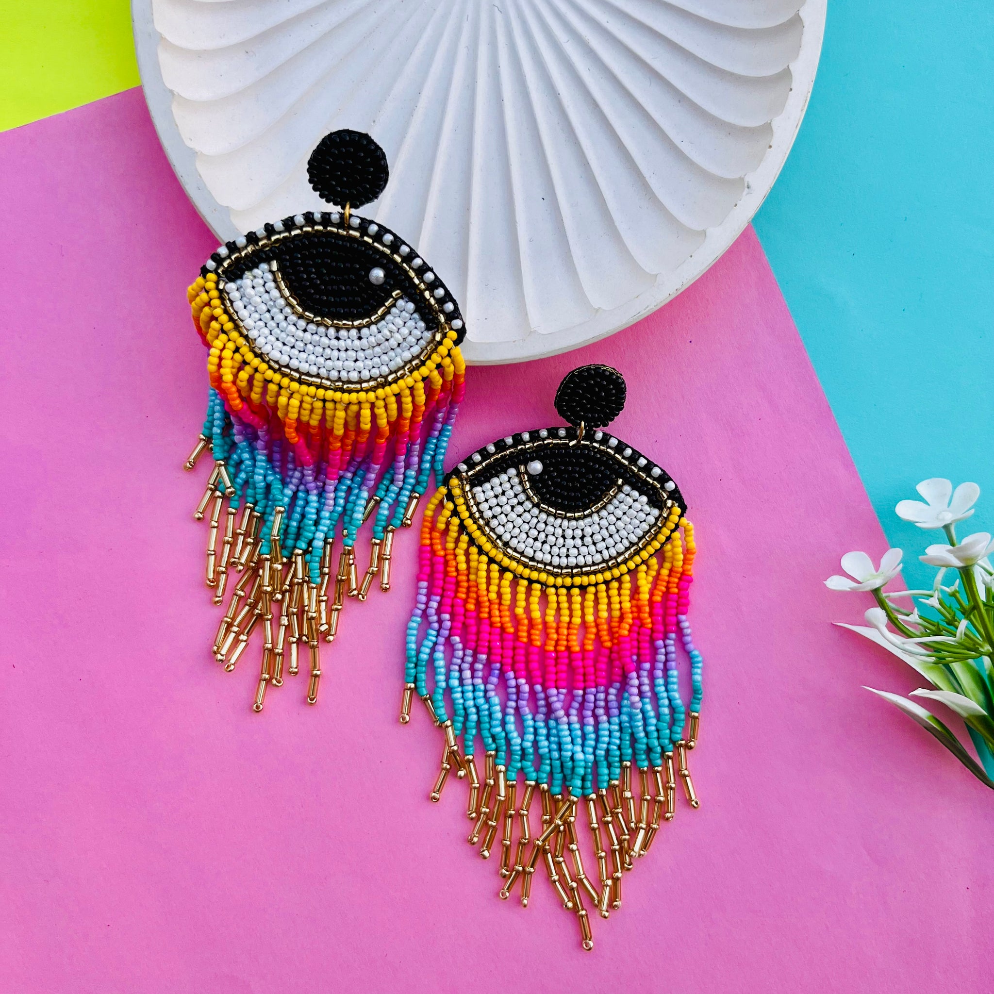 Colorburst Evil Eye Earrings