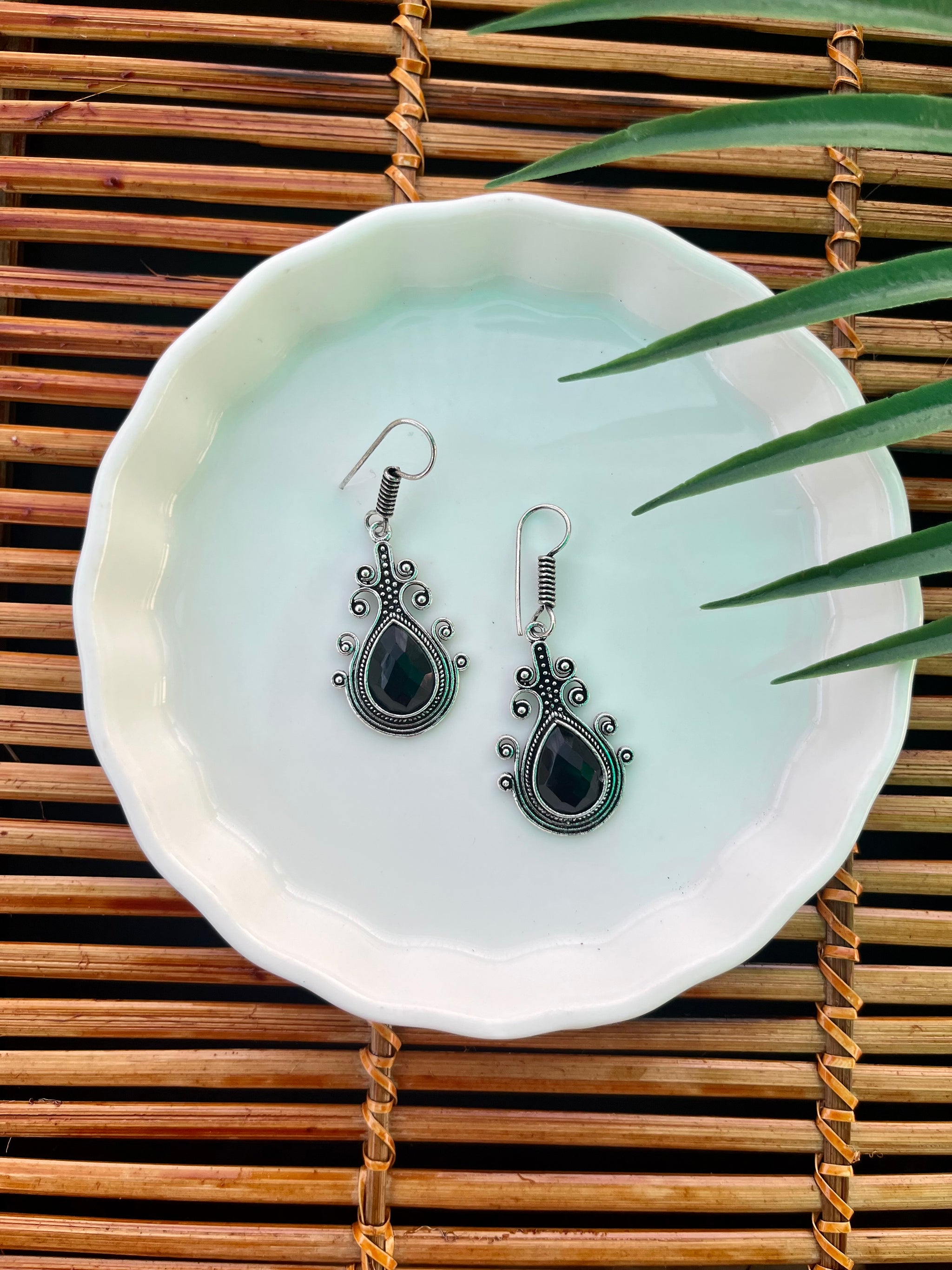 German Silver Drop Earrings