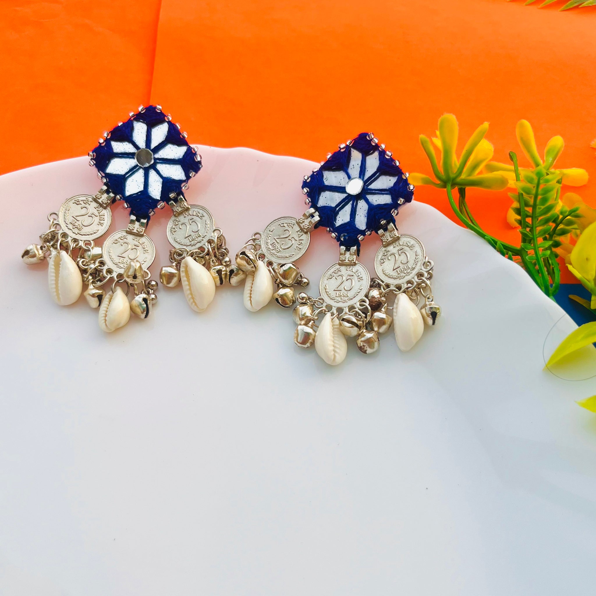 Neelima Mirror Earrings For Navratri