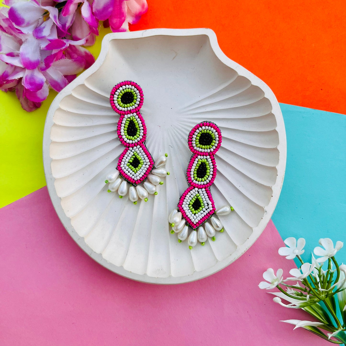Long Evil Eye Earrings