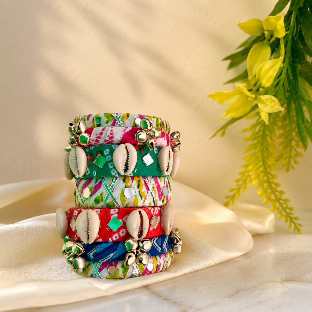 Printed Shell Bangle Set