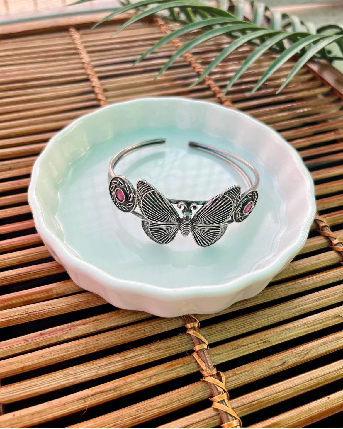 German Silver Butterfly Handcuff | Fashion Diaries