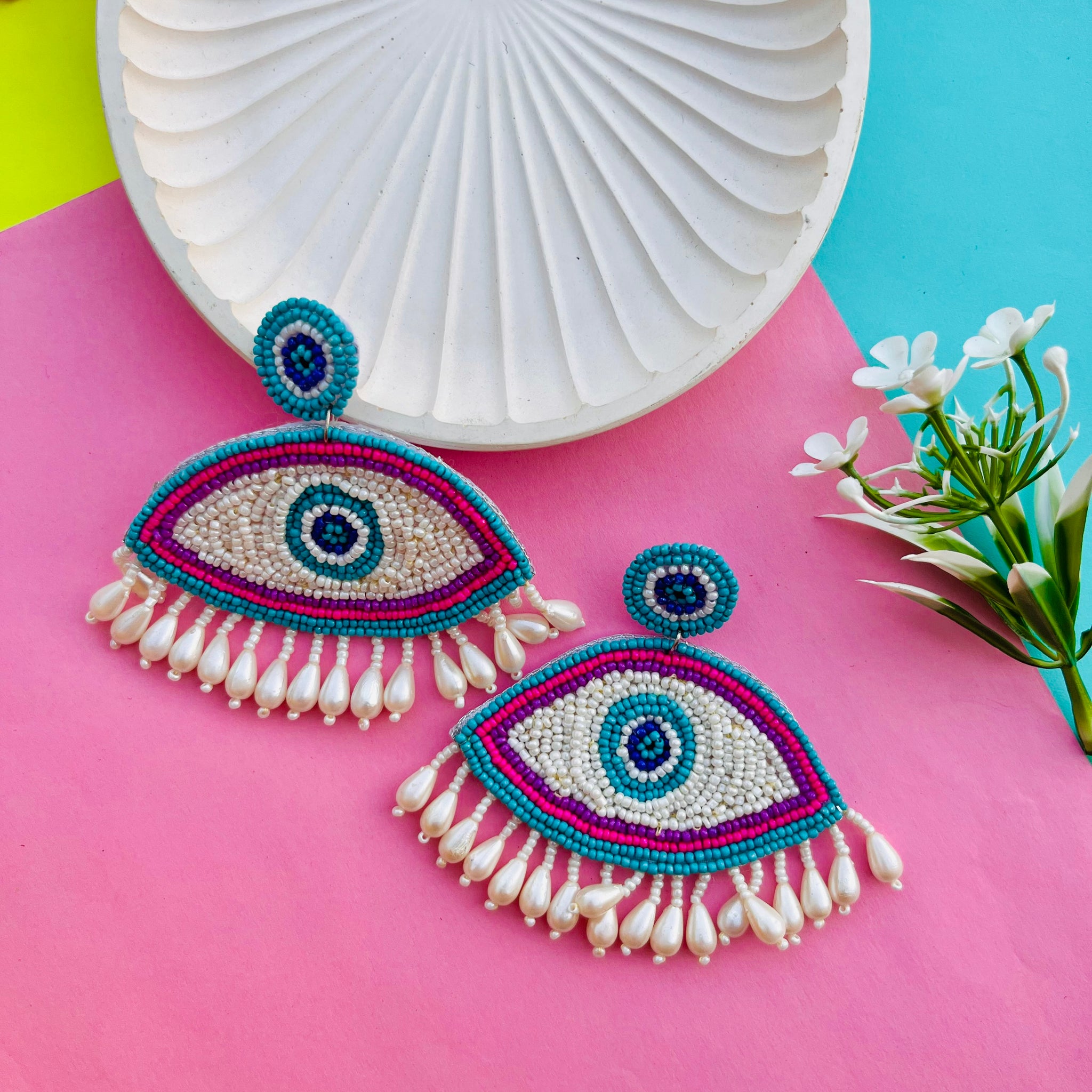 Bubblegum Evil Eye Danglers