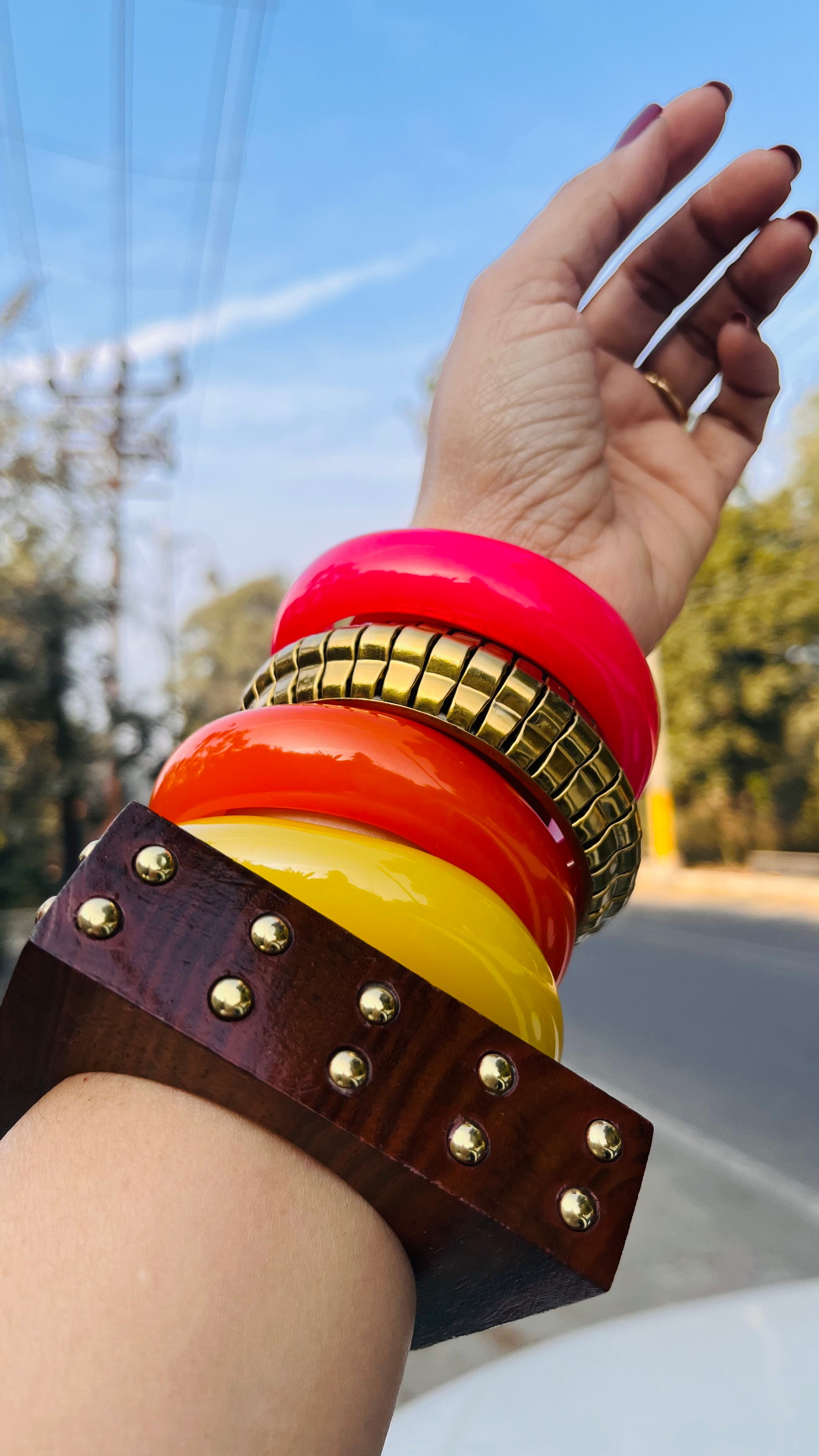 Bold & Beautiful Resin Bangle Stack