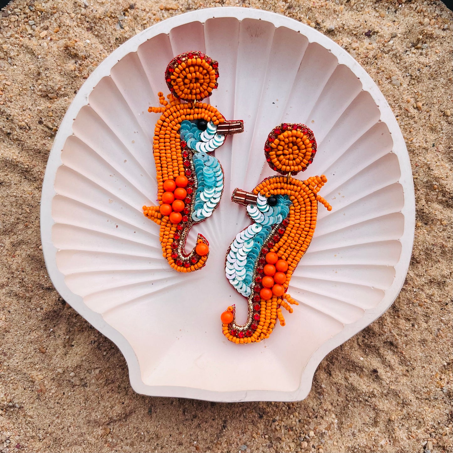 Golden Reef Seahorse Earrings