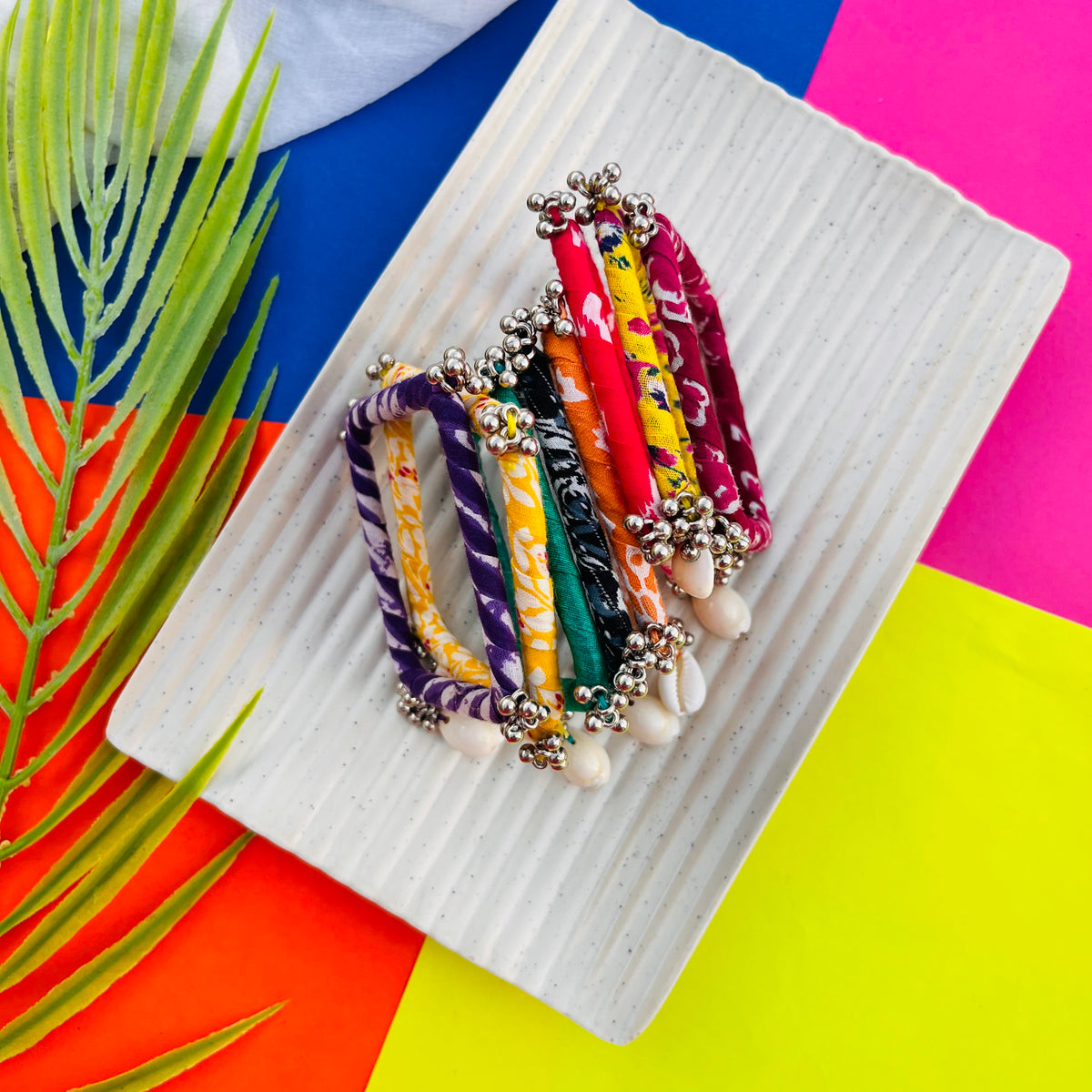 Square Ghunghroo Bangle Stack