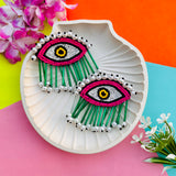 Pearl Blink Evil Eye Earrings