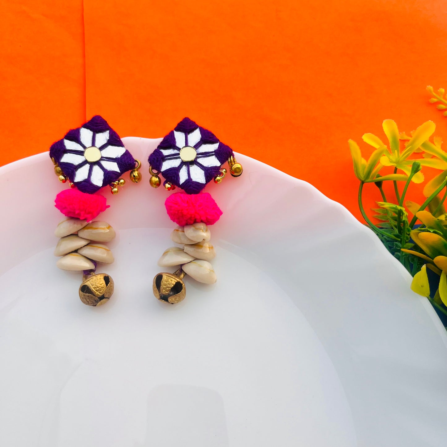 Rasika mirror Earrings For Navratri