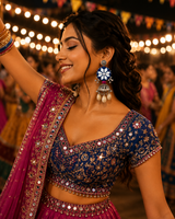 Aaina Mirror Earrings For Navratri