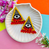 Triangle Evil Eye Beaded Earrings