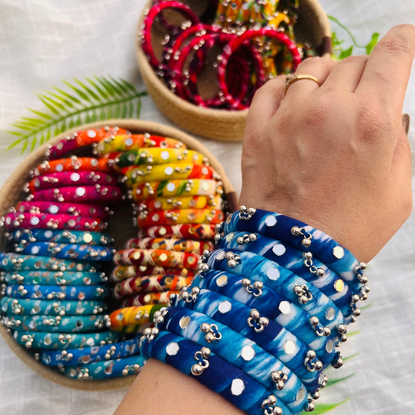 Tie-N-Dye Bangles- Blue
