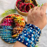 Tie-N-Dye Bangles- Blue