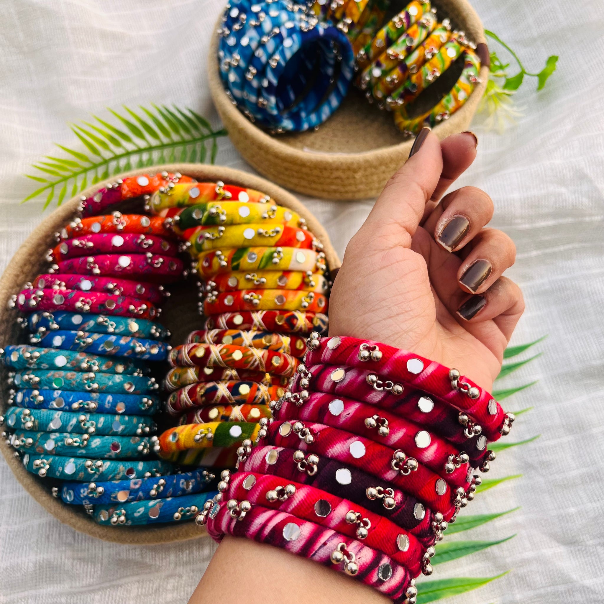 Tie-N-Dye Bangles- Maroon