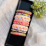 Peach & White Fish Bangles
