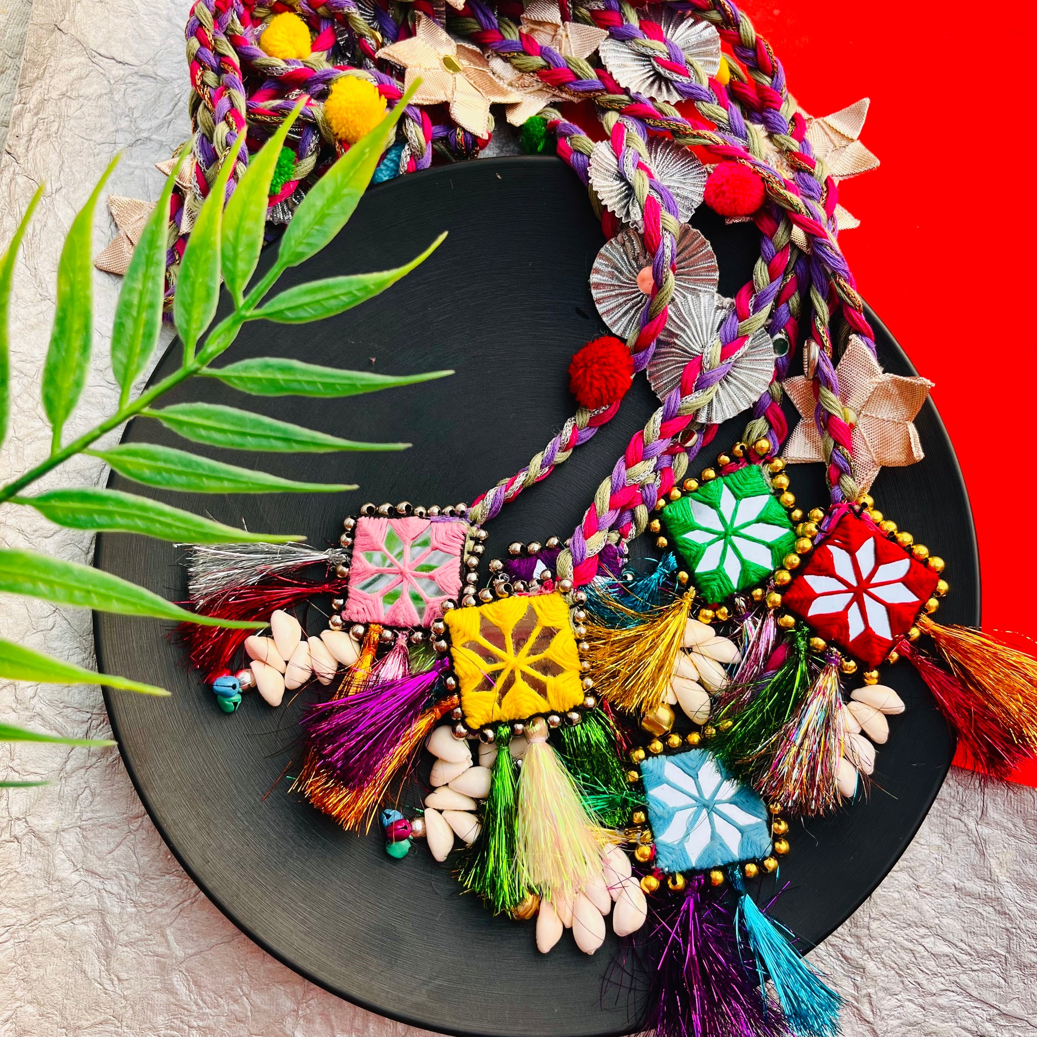 Gulabo Mirror Tassel Paranda Hair Accessory