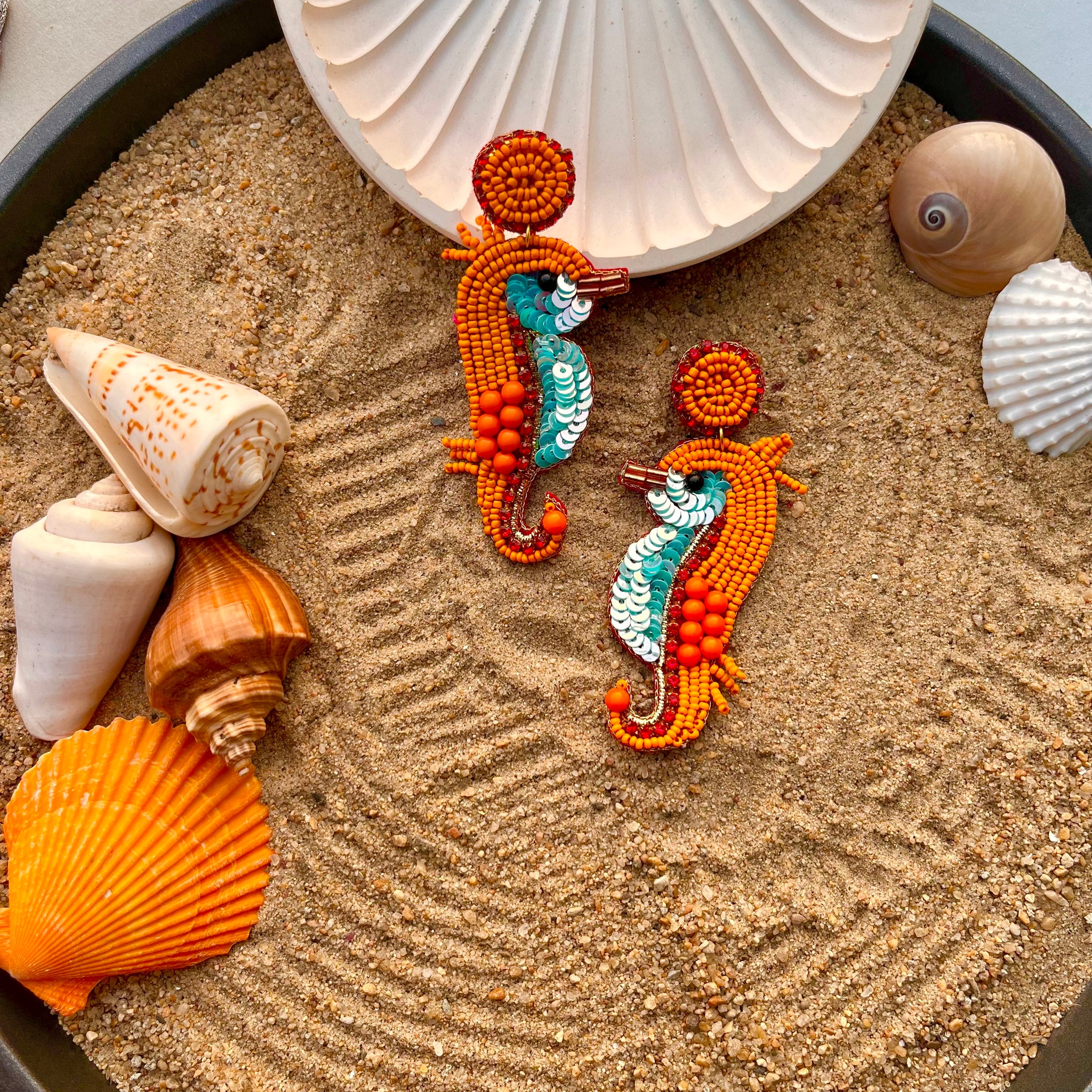 Golden Reef Seahorse Earrings