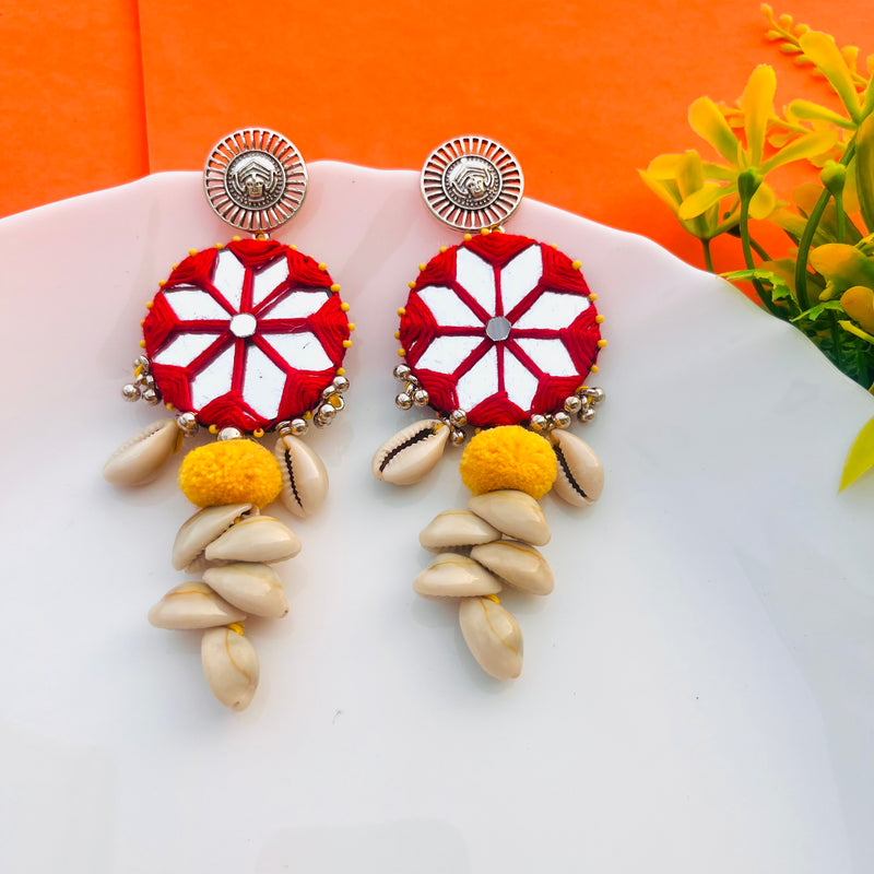 Jhoomer Mirror Earrings For Navratri