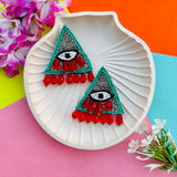 Triangle Evil Eye Beaded Earrings