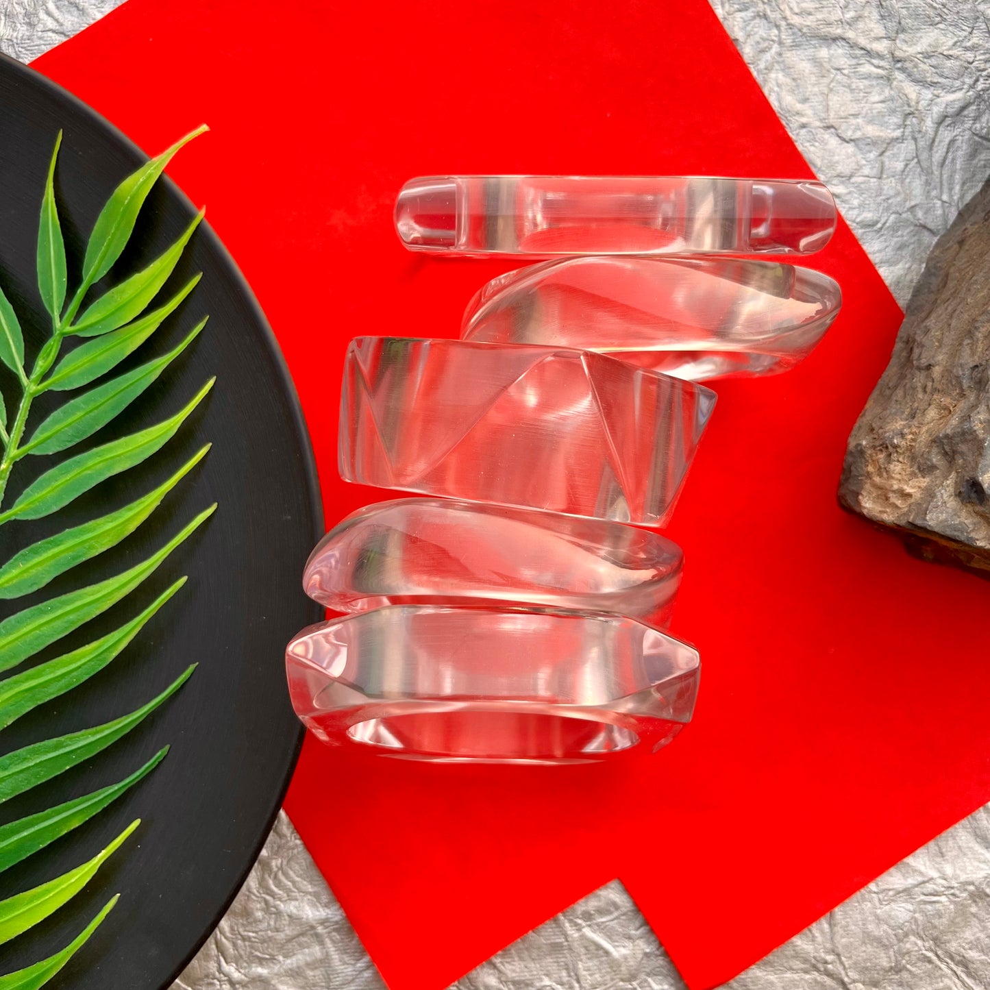 Clear Resin Bangle Stack