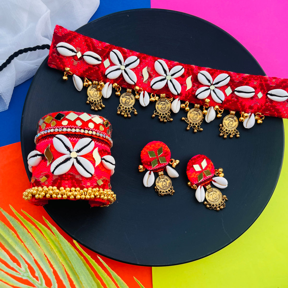 Shagun Shell Navrari Jewellery Set