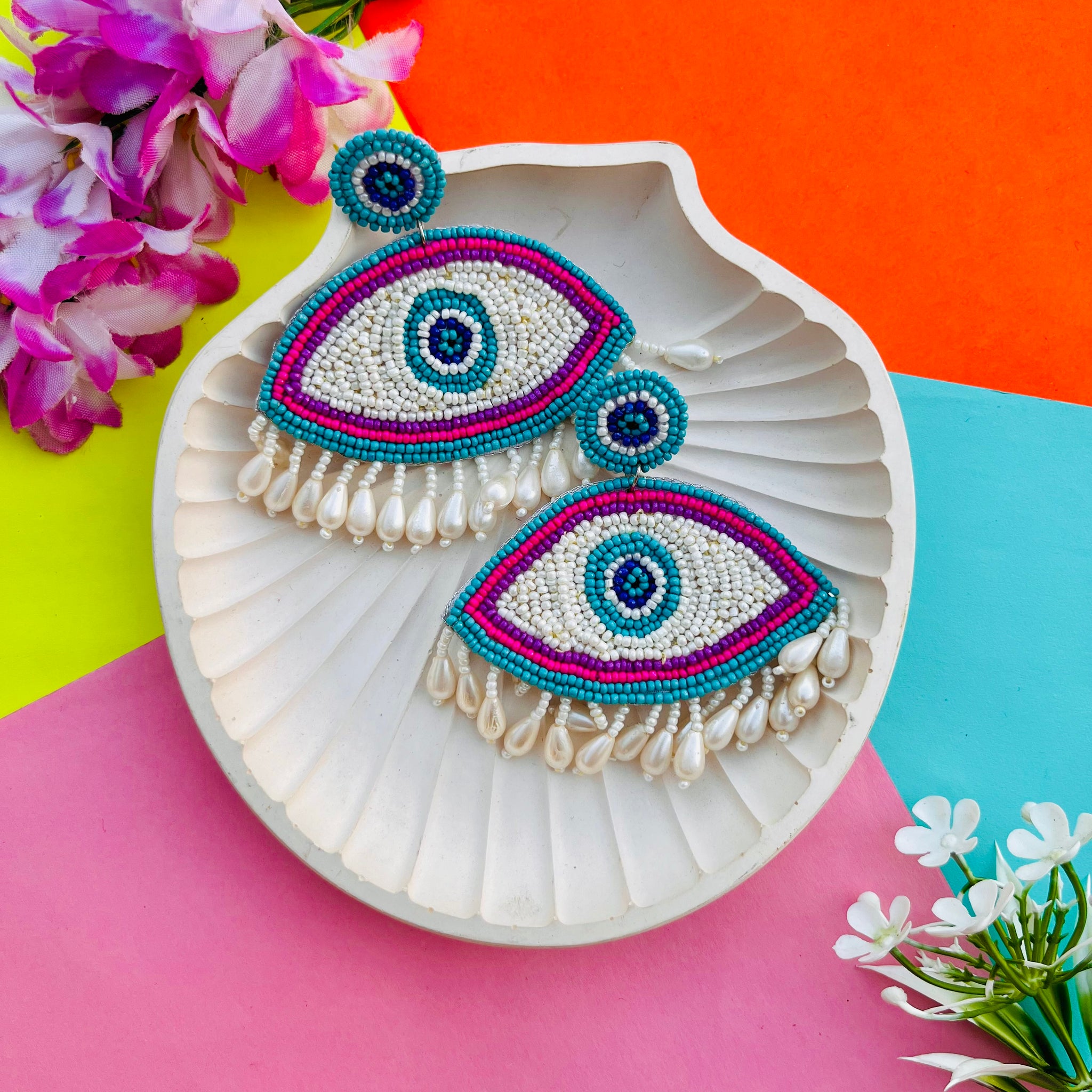 Bubblegum Evil Eye Danglers