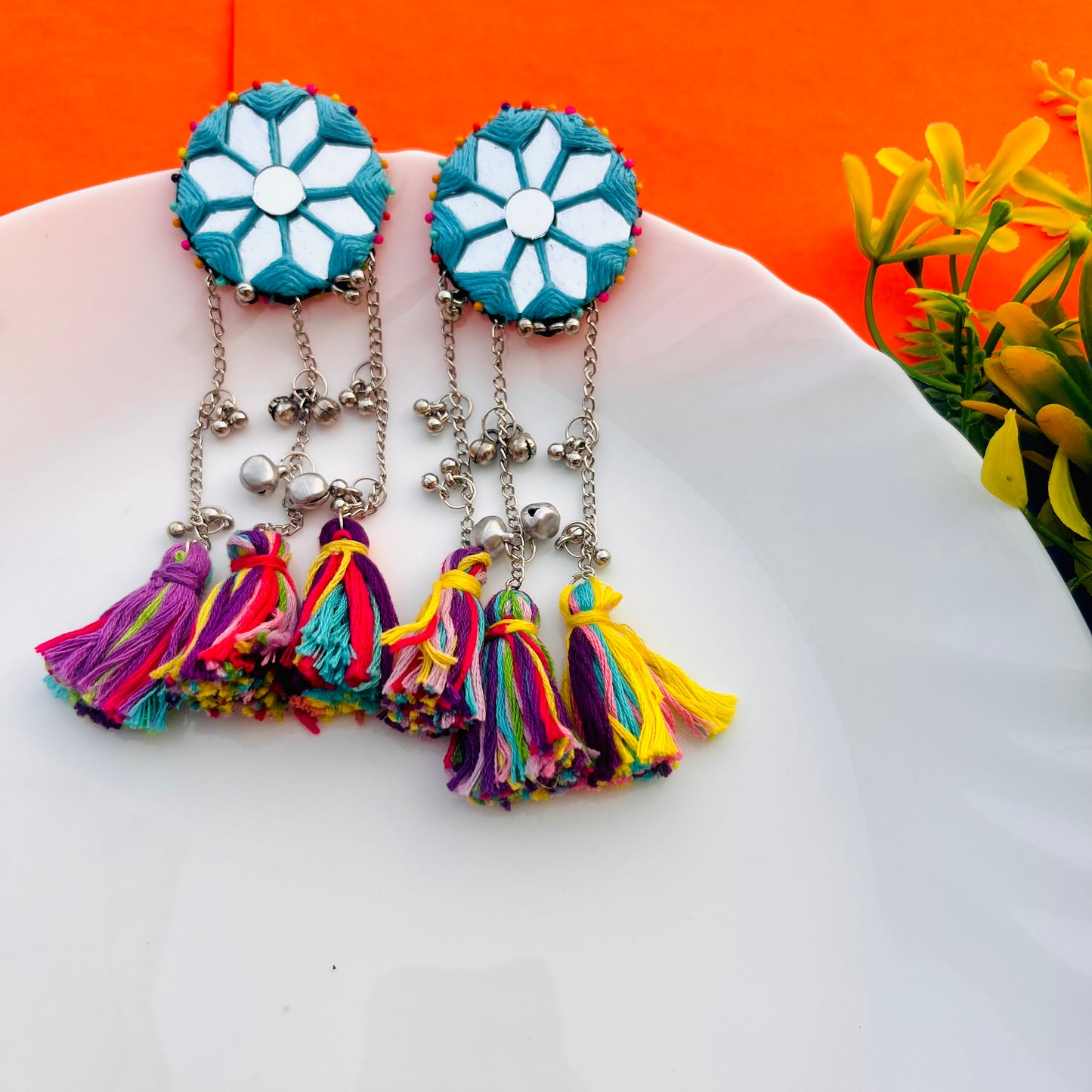 Jhankar Mirror Earrings For Navratri