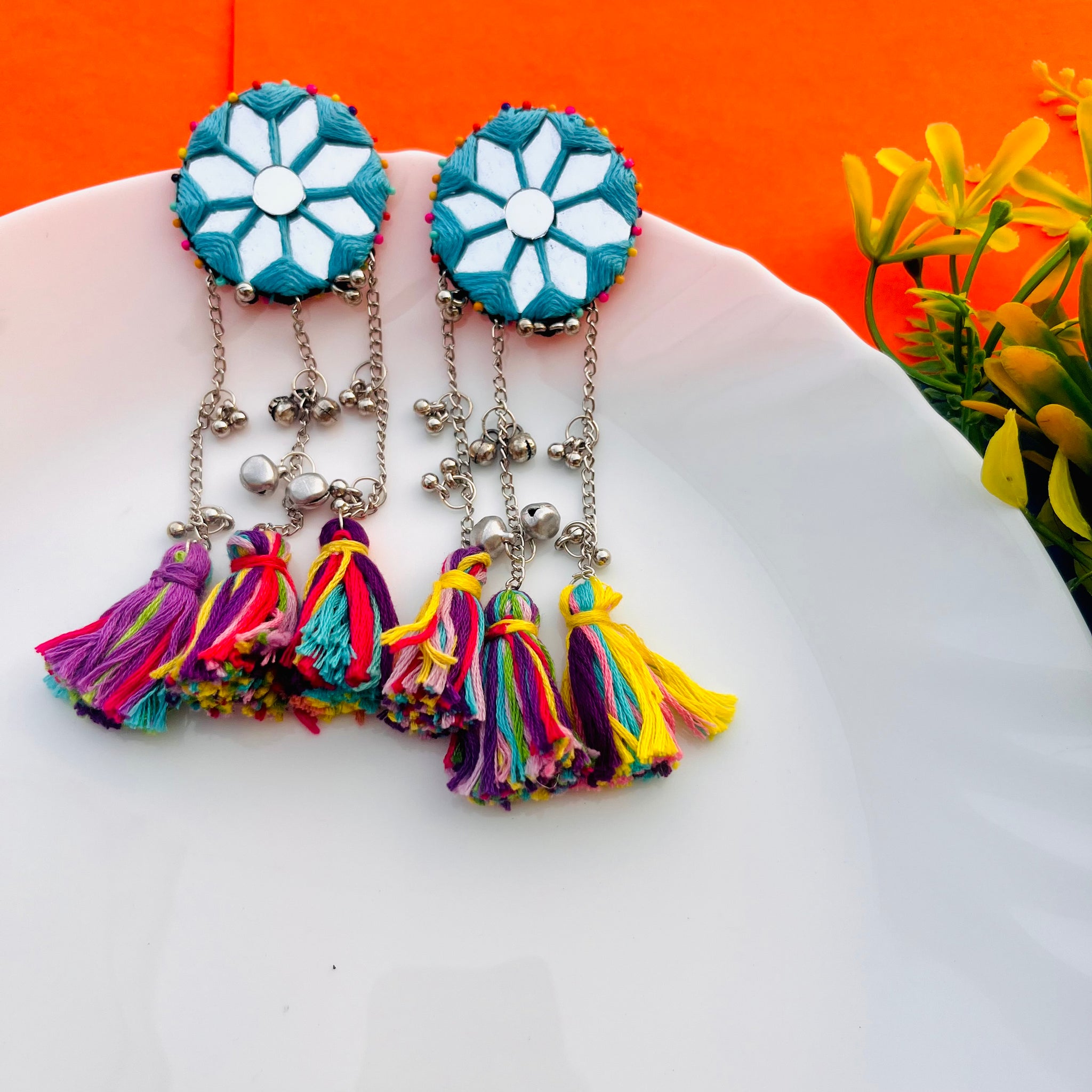Jhankar Mirror Earrings For Navratri