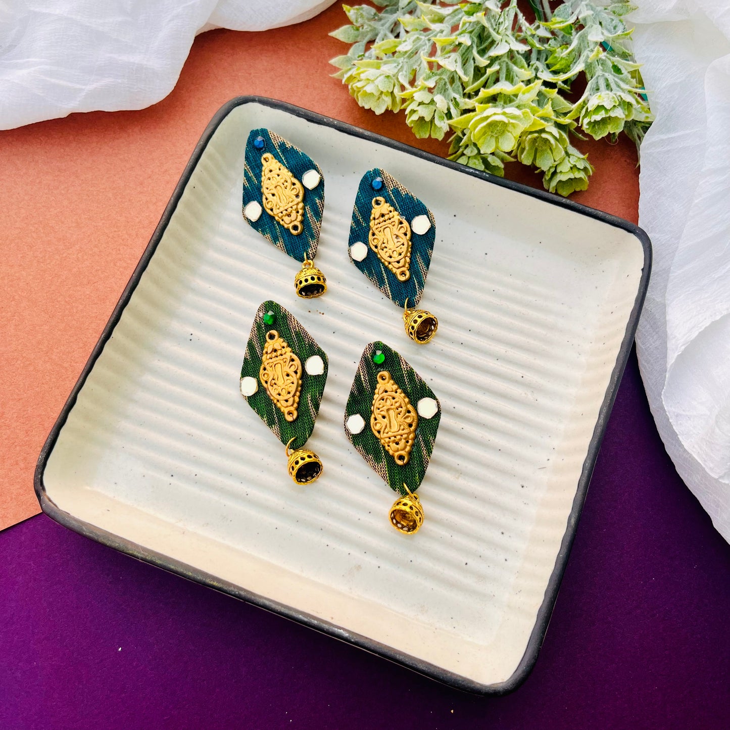 Ethnic Ikkat Earrings