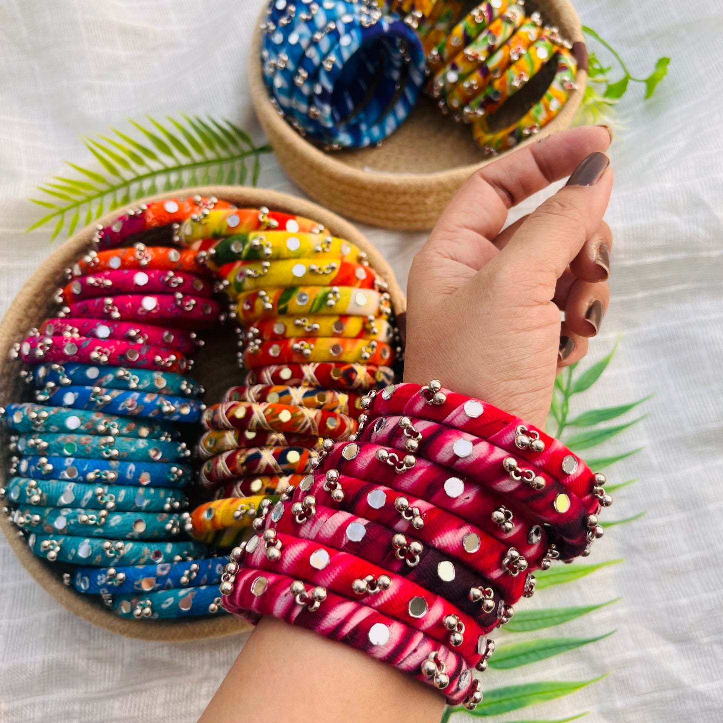 Tie-N-Dye Bangles- Maroon