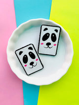 Panda Handpainted Stud Earrings