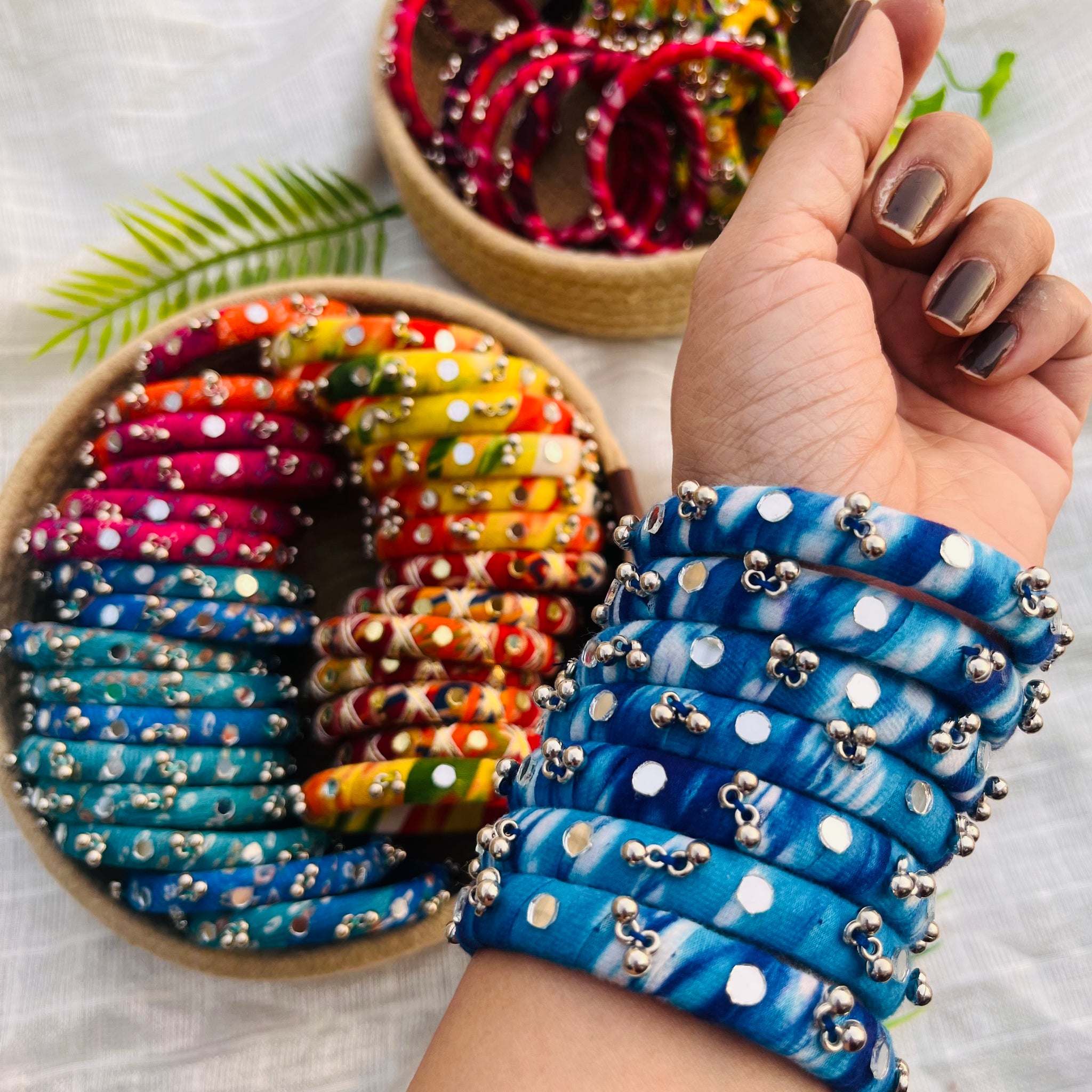 Tie-N-Dye Bangles- Blue