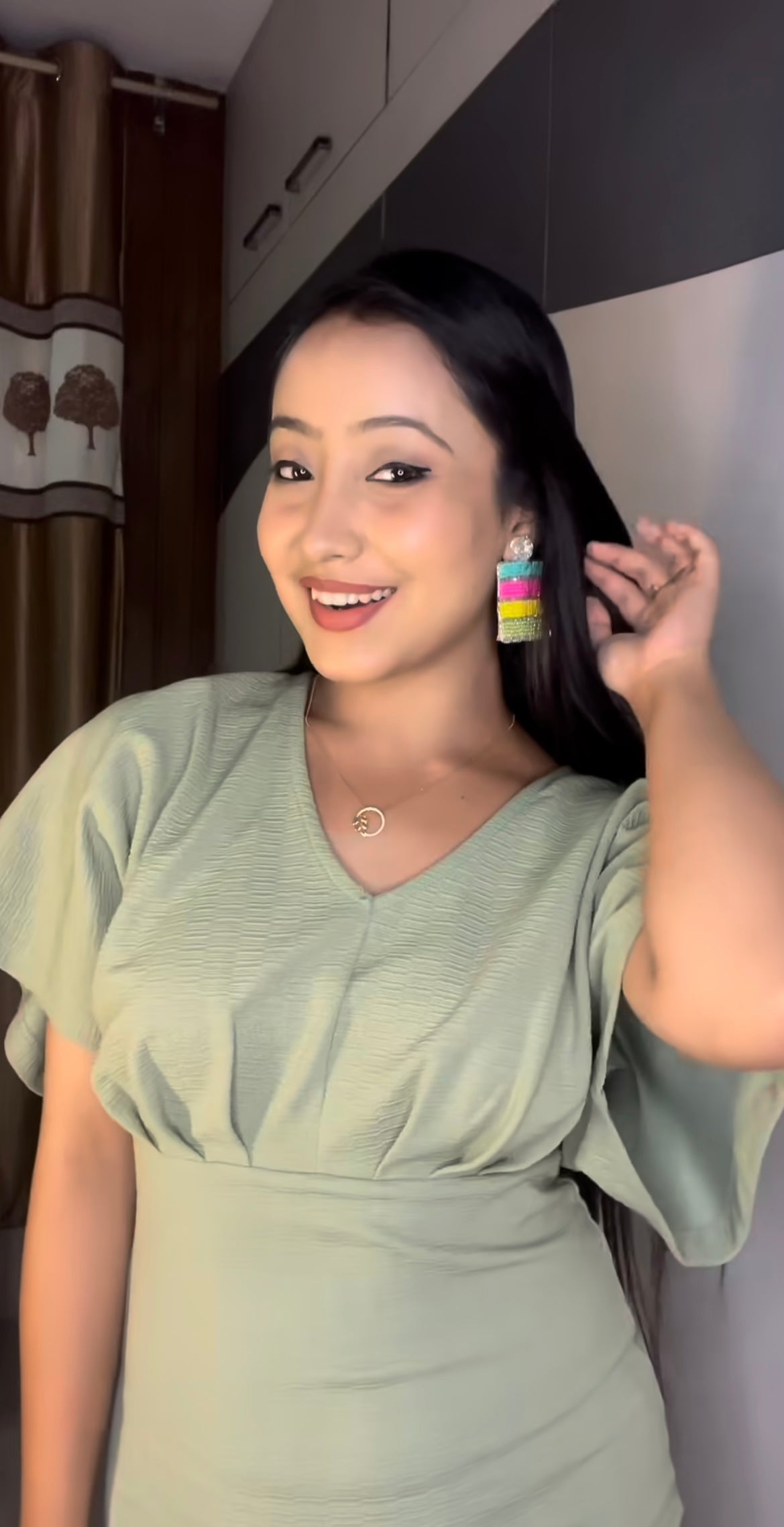 Multicolour Rectangle Beaded Earrings