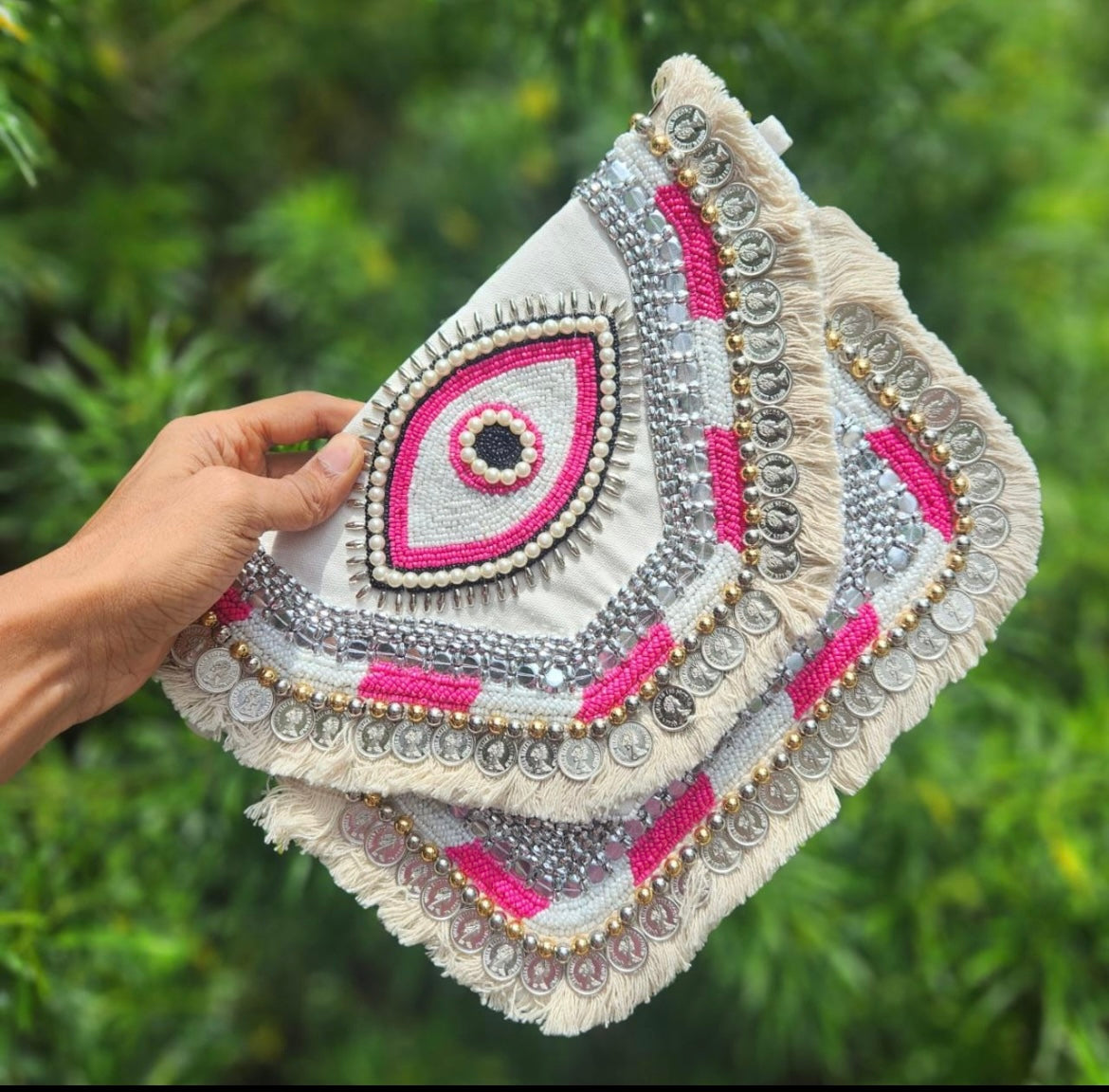 Boho Pink Nazar Bag | Fashion Diaries