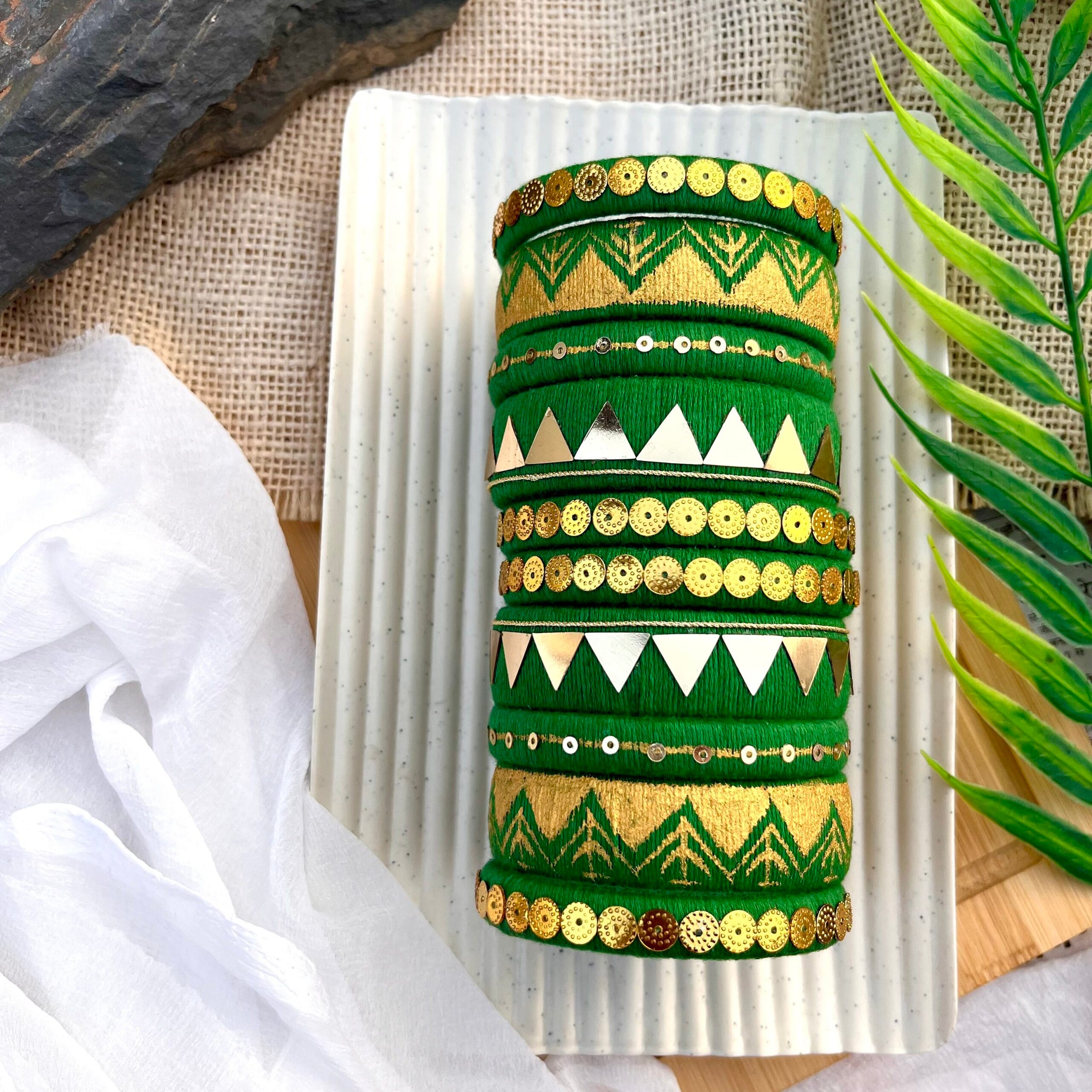 Raunak Bangles Set- Green image 0