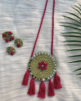 Neon Jute Neckpiece Combo image 0